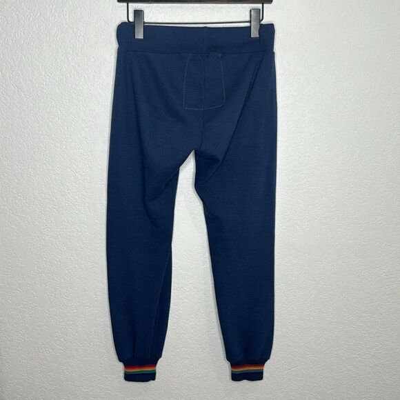 New Aviator National RAINBOW RIB POCKET SWEATPANTS Navy Small - Picture 6 of 13